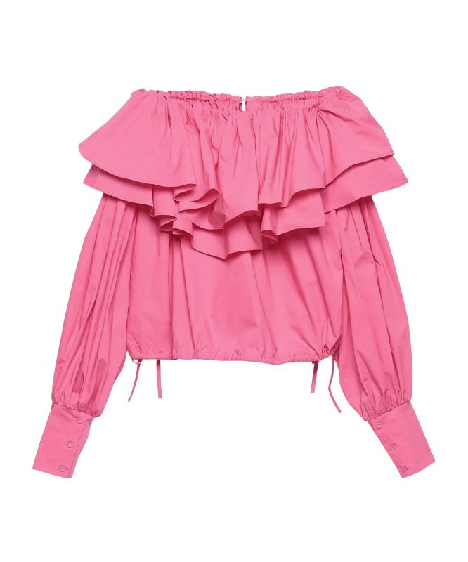 eimy istoire Double Frill Off-Shoulder Blouse