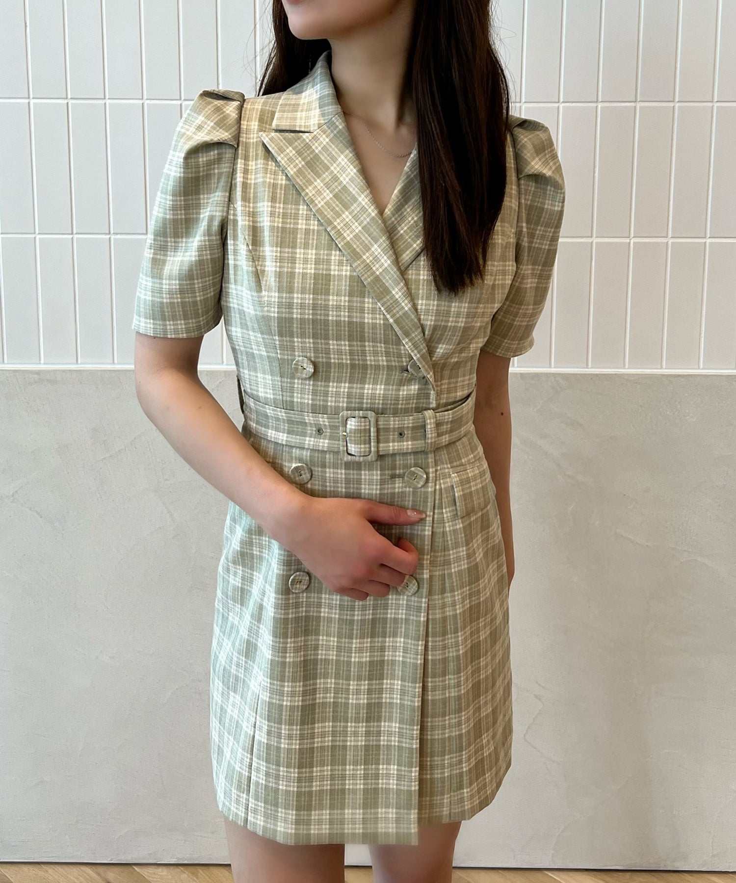 エイミーイストワール EIMY ISTOIRE GRACE JACKET CHECK MINI DRESS