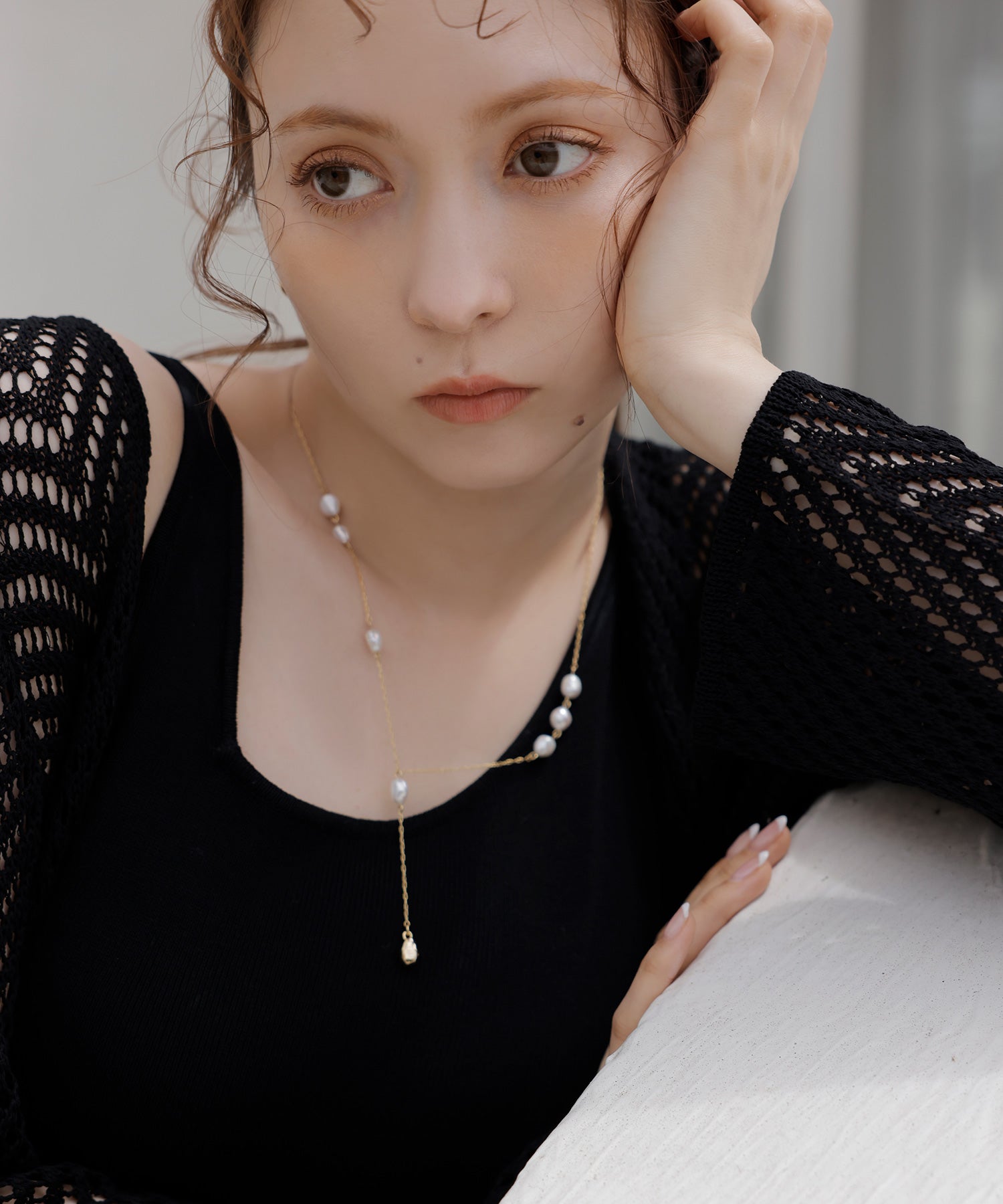 eimy istoire eimy istoire 鉤針開衫套裝無袖連衣裙