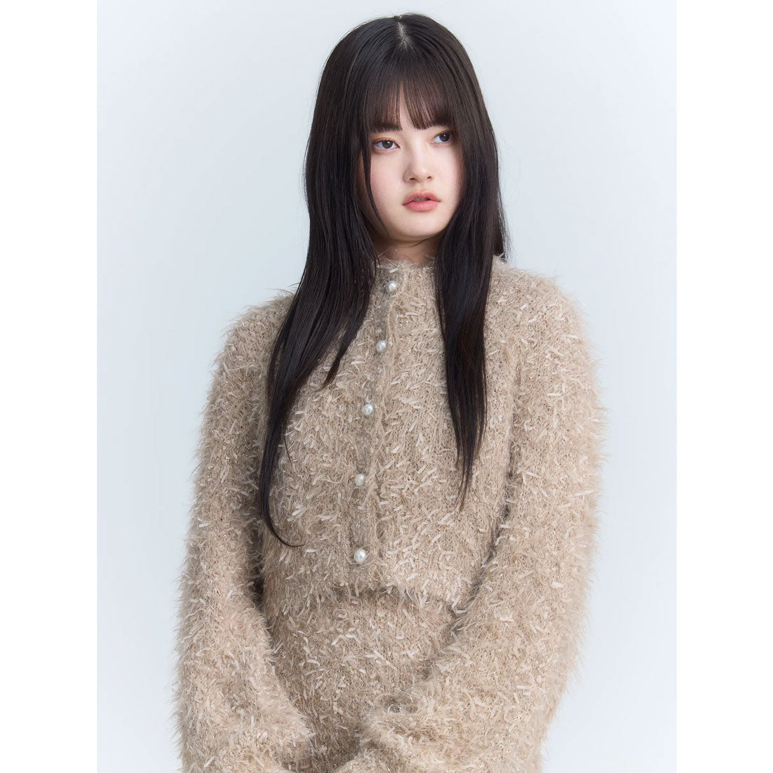 エイミーイストワール eimy istoire リボンファンシーヤーンニットワンピース