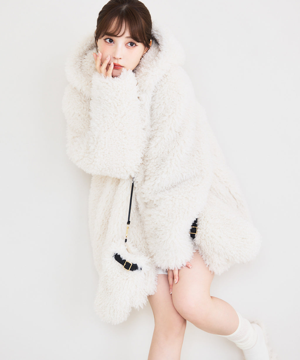 eimy istoire French poodle fur ミトン eimy istoire French poodle fur hooded jacket