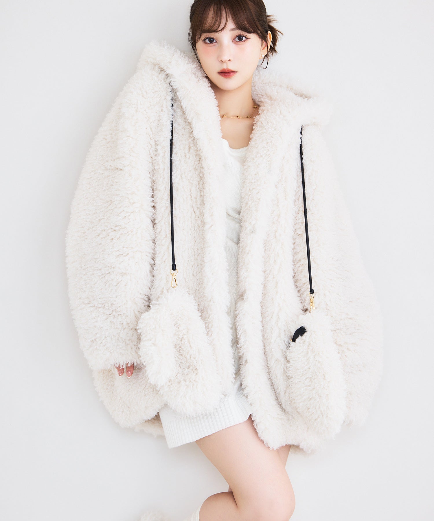 eimy istoire EIMY ISTOIRE French poodle fur hood jacket