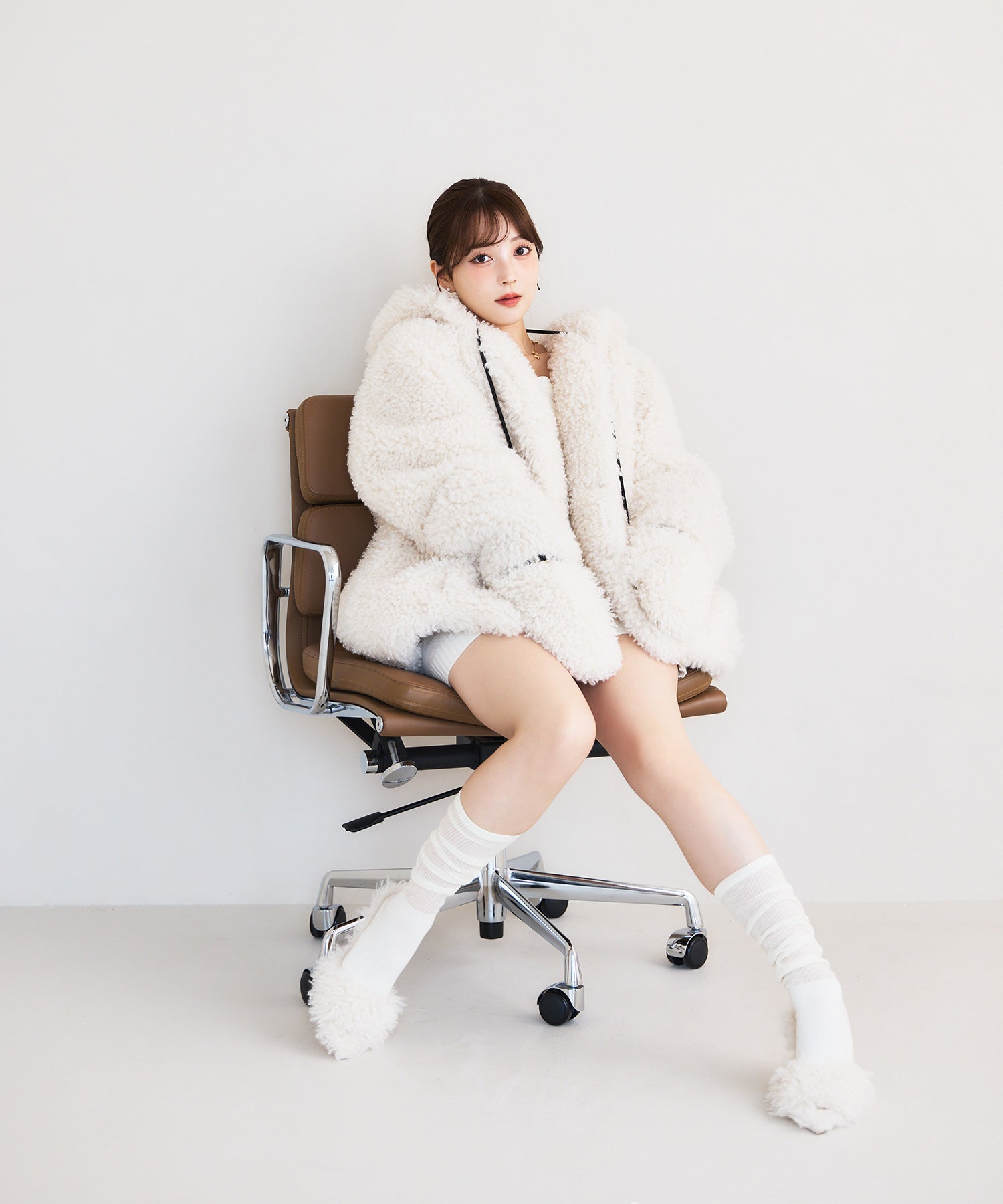 エイミーイストワール EIMY ISTOIRE French poodle fur フードジャケット