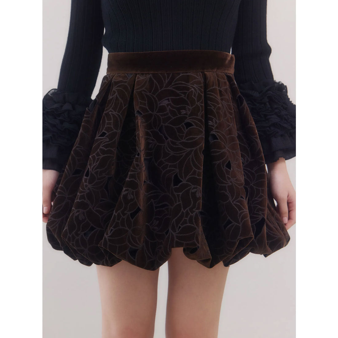 エイミーイストワール EIMY ISTOIRE ベロアカットワークスカート