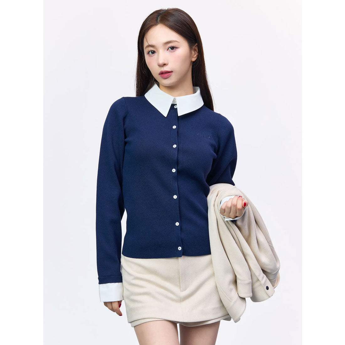 eimy istoire eimy istoire EIMY Logo Bicolor Knit Cardigan