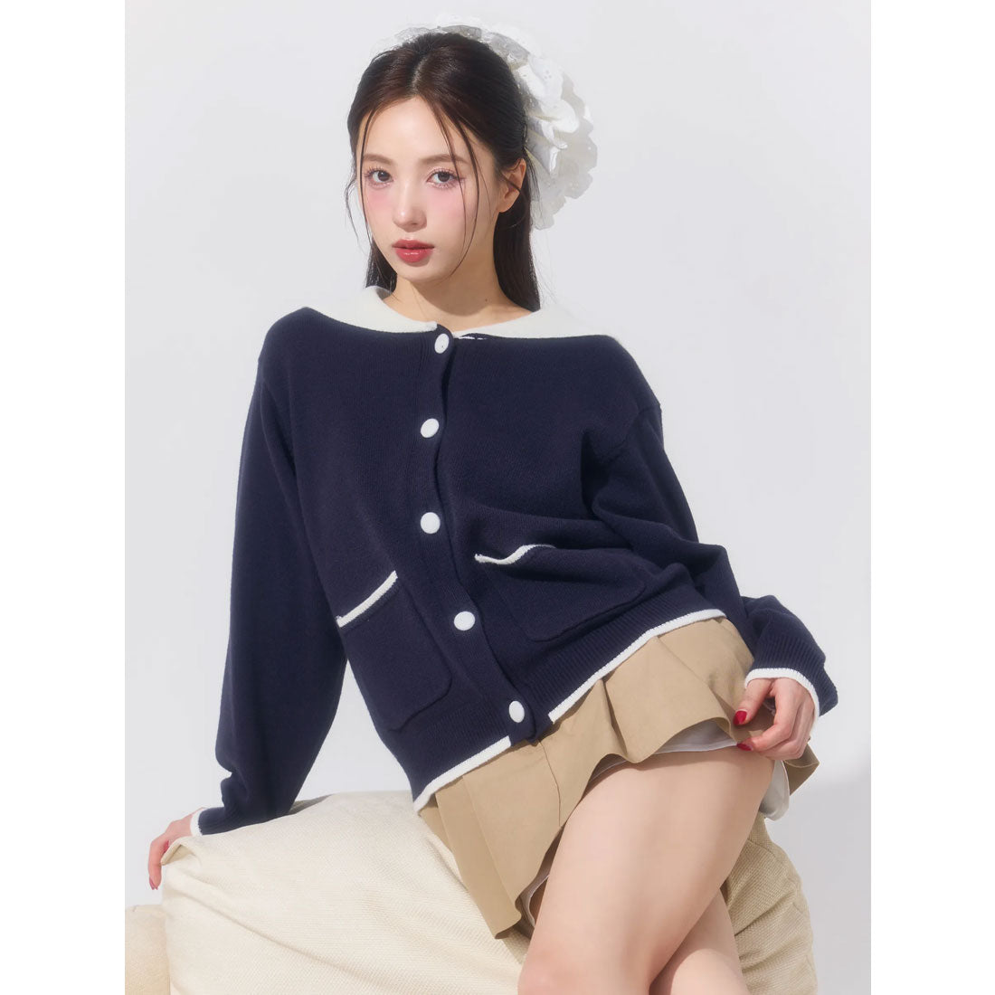 エイミーイストワール EIMY ISTOIRE セーラーカラーニットTOPS