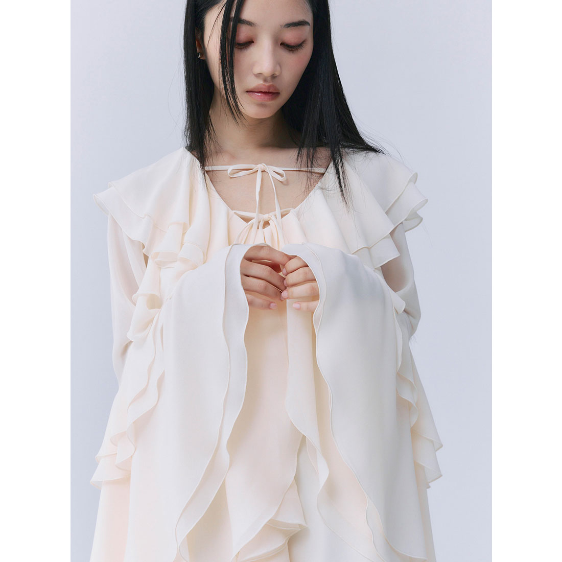 エイミーイストワール eimy istoire ボリュームラッフルミニドレス
