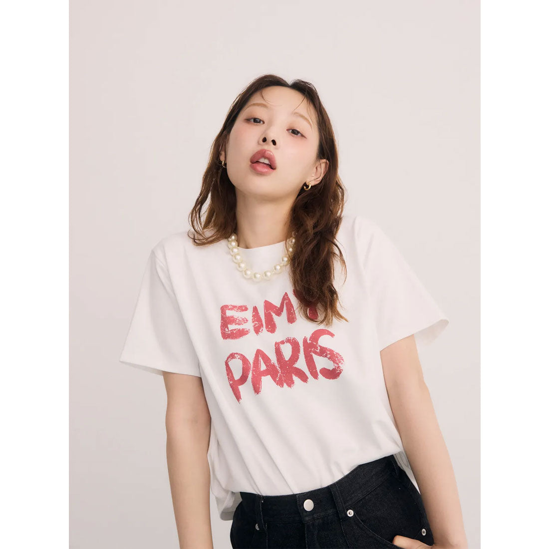 エイミーイストワール eimy istoire ペンキ風ロゴEIMY PARIS Tシャツ （YELLOW） YELLOW