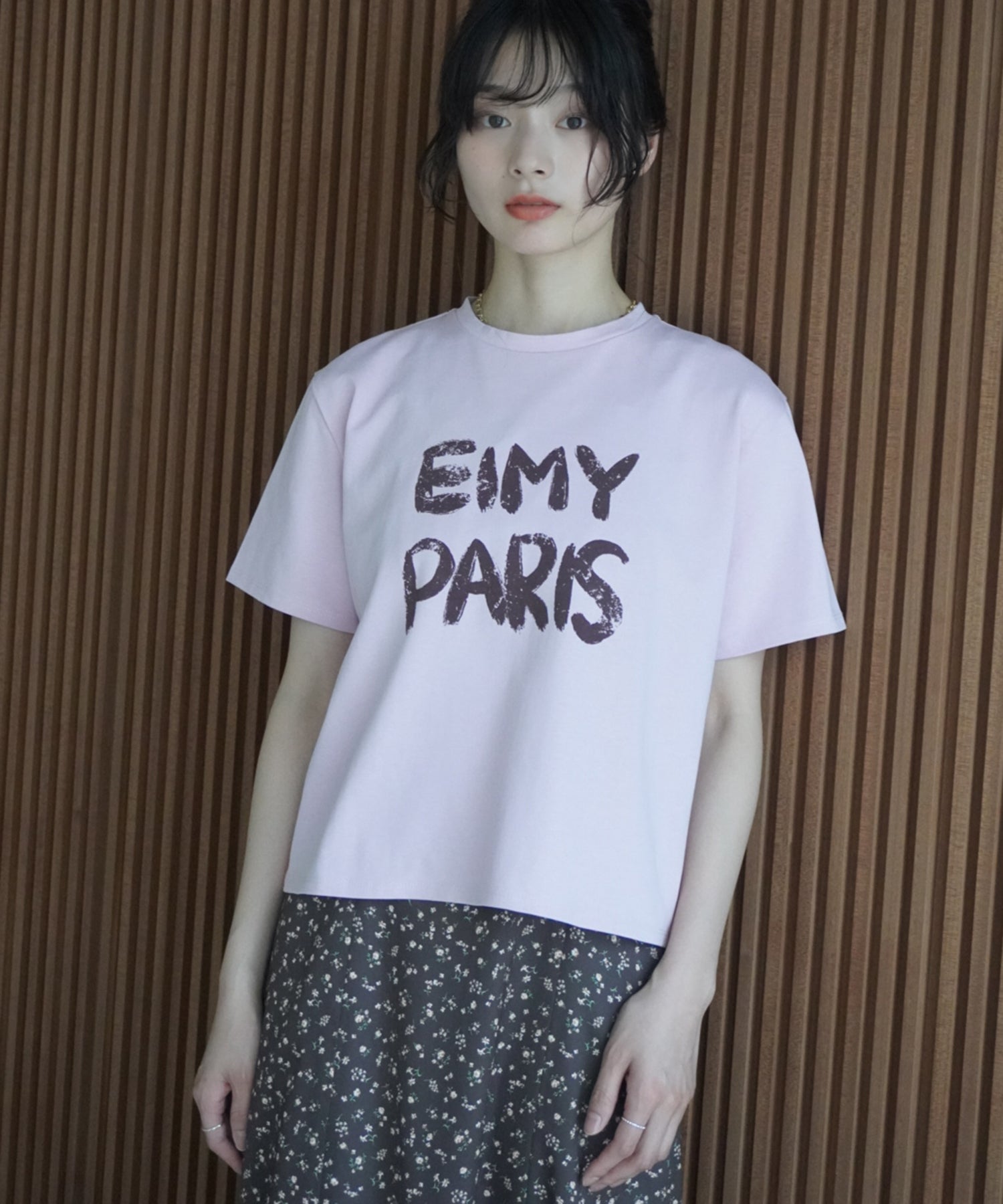 エイミーイストワール eimy istoire ペンキ風ロゴEIMY PARIS Tシャツ （PINK） PINK