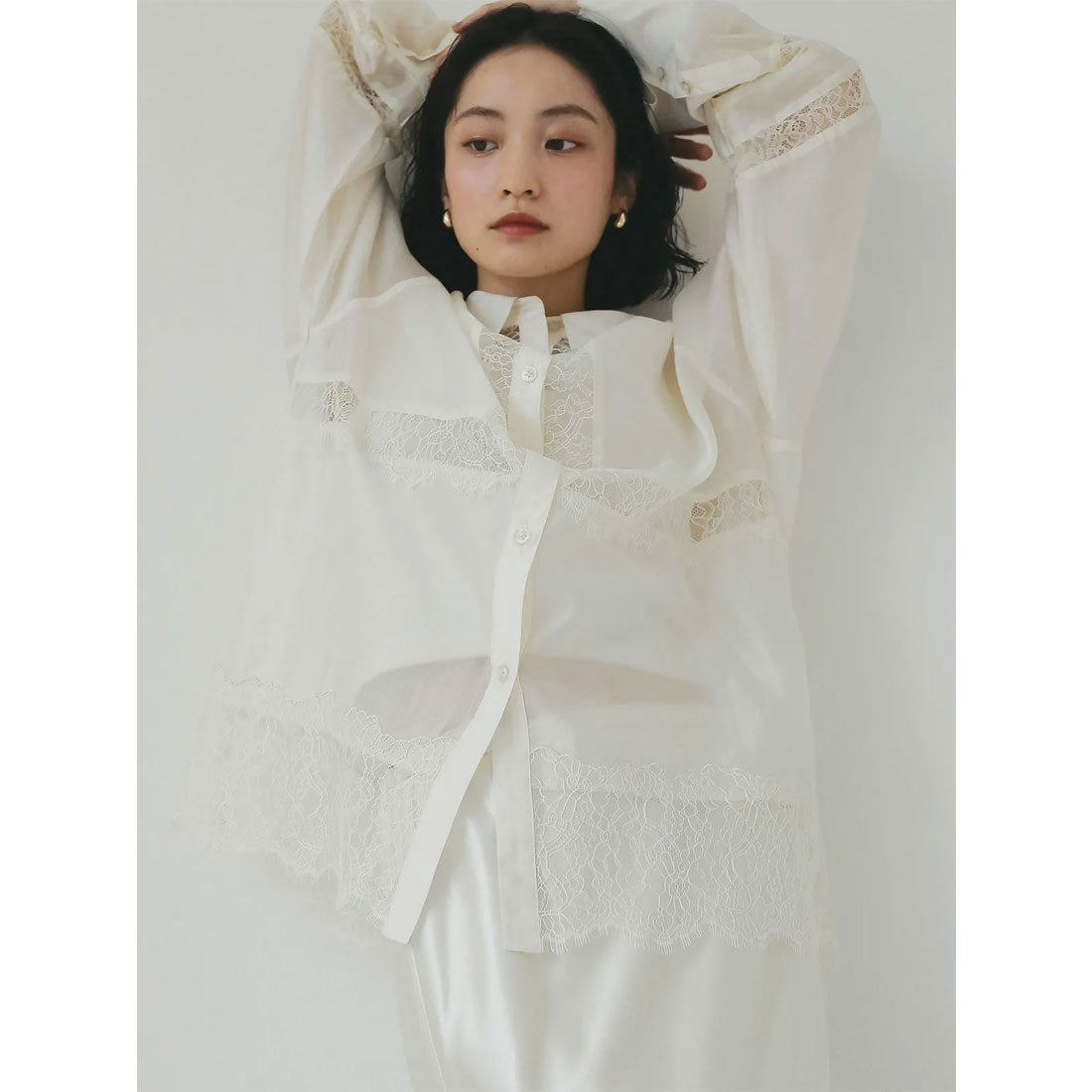 エイミーイストワール eimy istoire レースコンビシアーシャツ （WHITE） WHITE