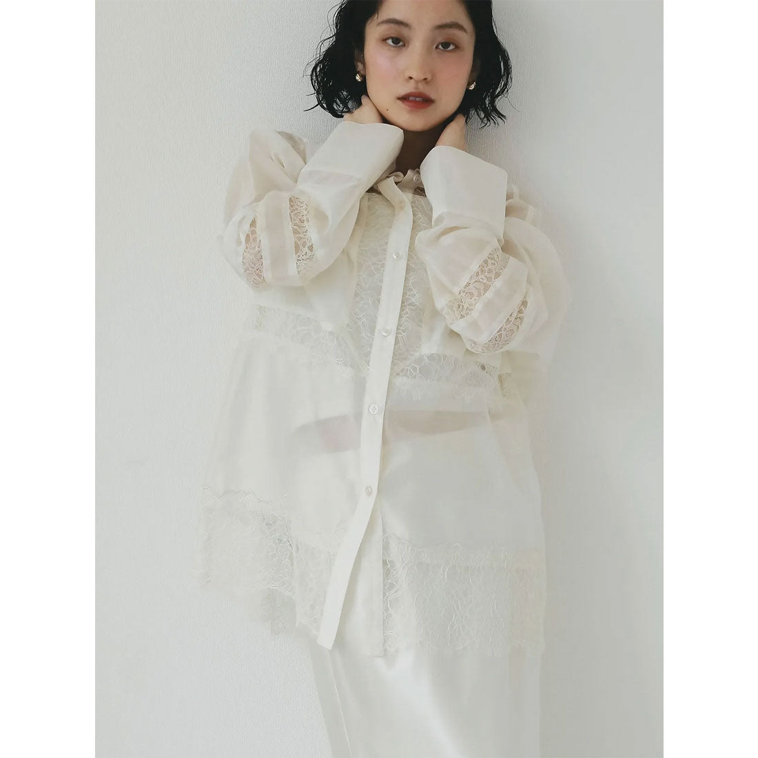 エイミーイストワール eimy istoire レースコンビシアーシャツ （WHITE） WHITE