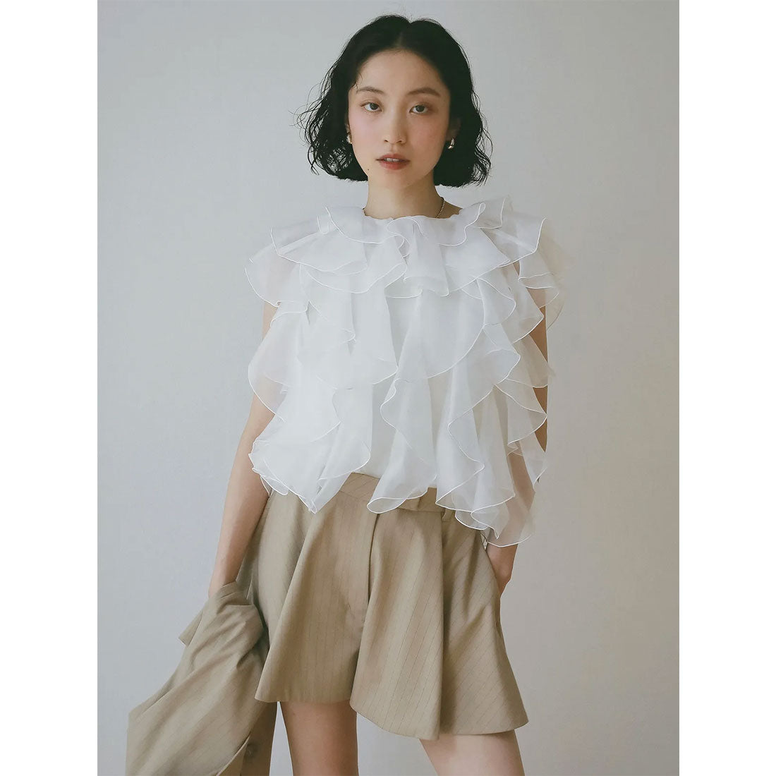 エイミーイストワール eimy istoire タックハーフパンツ （BEIGE） BEIGE