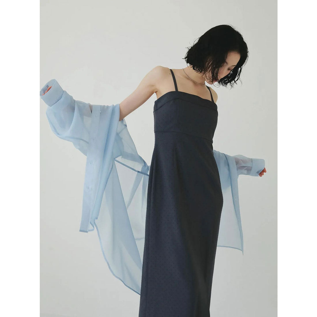 エイミーイストワール EIMY ISTOIRE ビジューキャミワンピース （CHARCOAL GREY） CHARCOAL GREY