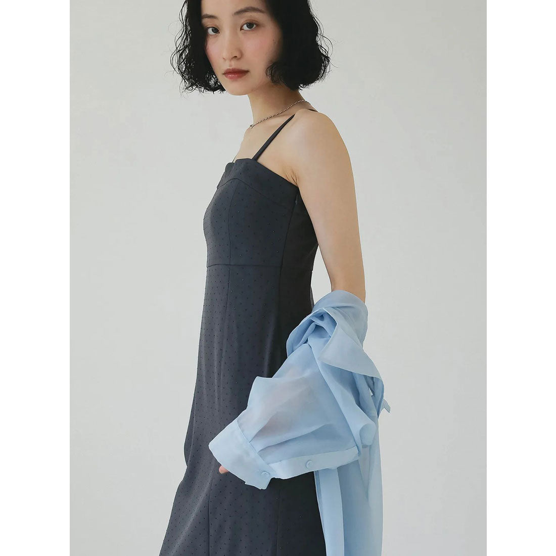 エイミーイストワール EIMY ISTOIRE ビジューキャミワンピース （CHARCOAL GREY） CHARCOAL GREY