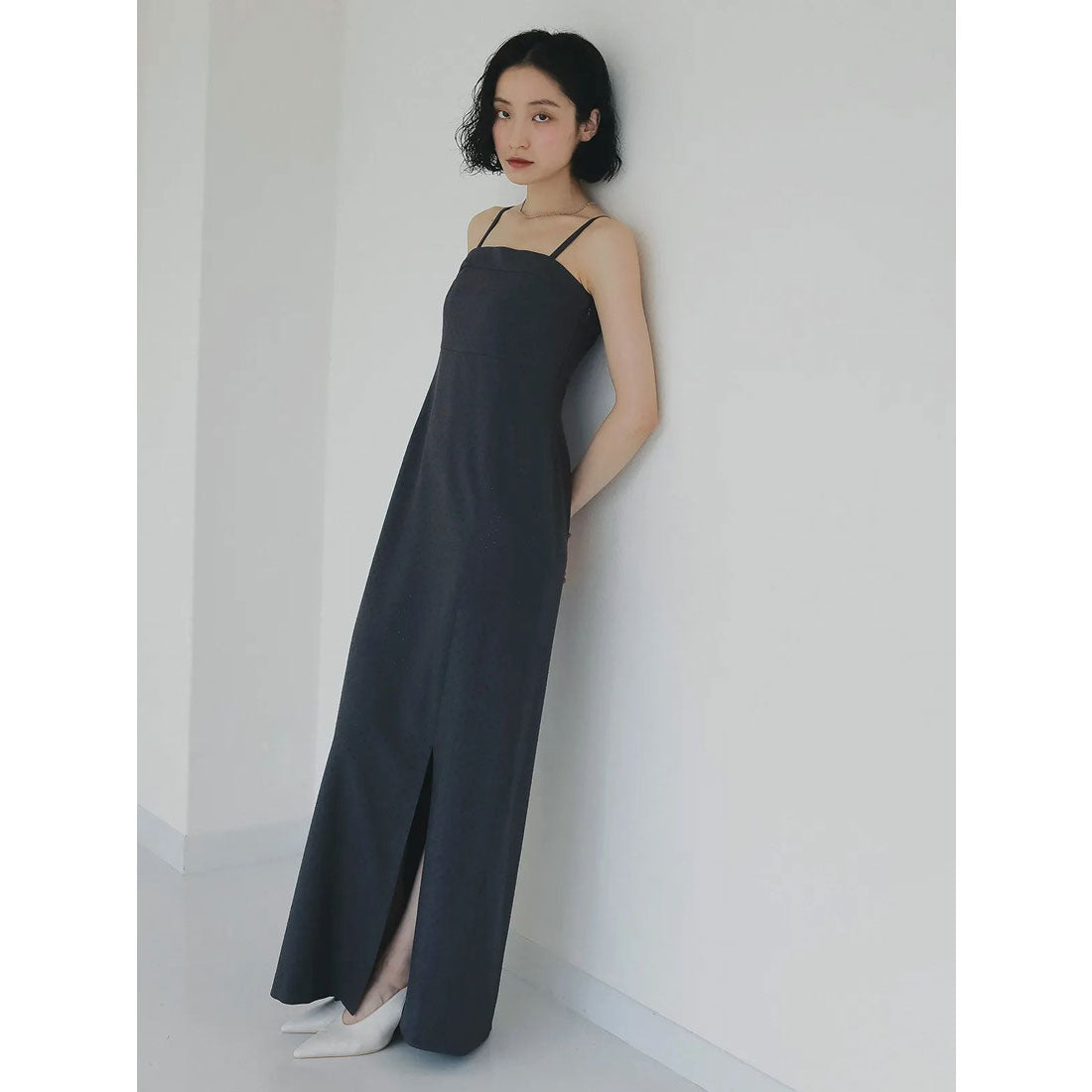 エイミーイストワール EIMY ISTOIRE ビジューキャミワンピース （CHARCOAL GREY） CHARCOAL GREY