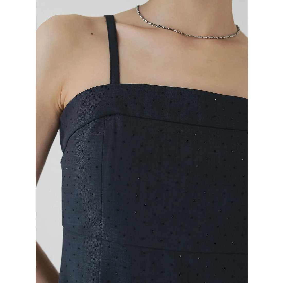 エイミーイストワール EIMY ISTOIRE ビジューキャミワンピース （CHARCOAL GREY） CHARCOAL GREY