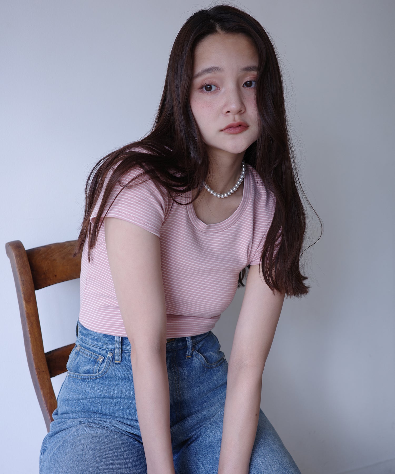 エイミーイストワール eimy istoire ボーダーリブTシャツ （PINK） PINK