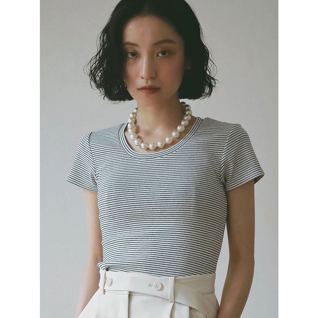 Rip's出品             eimy istoire eimy istoire striped ribbed T-shirt