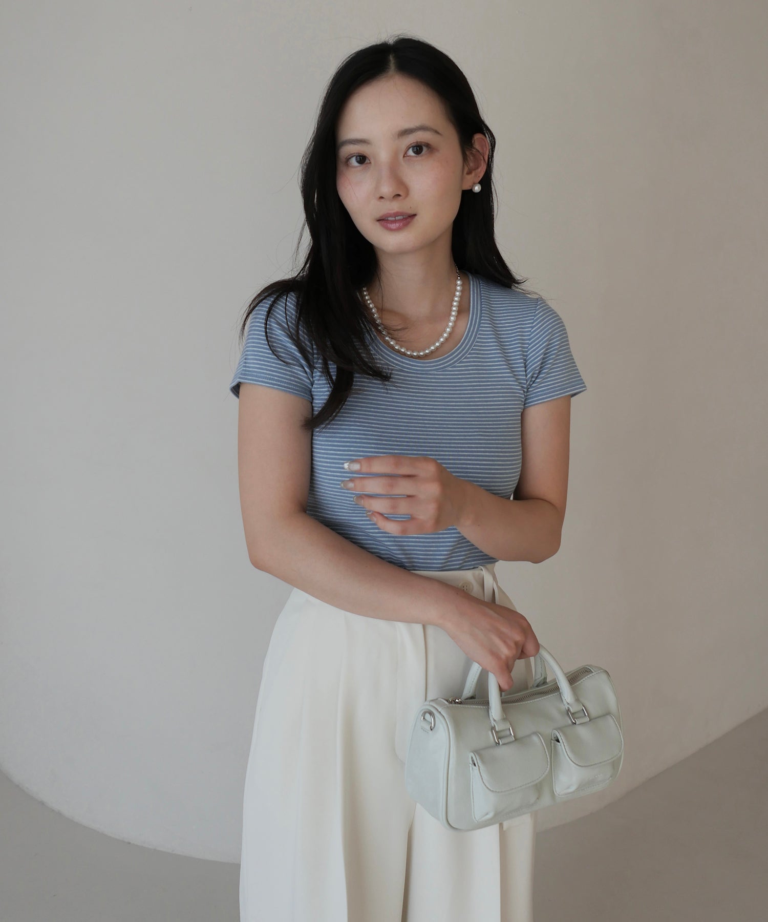 エイミーイストワール eimy istoire ボーダーリブTシャツ （PINK） PINK