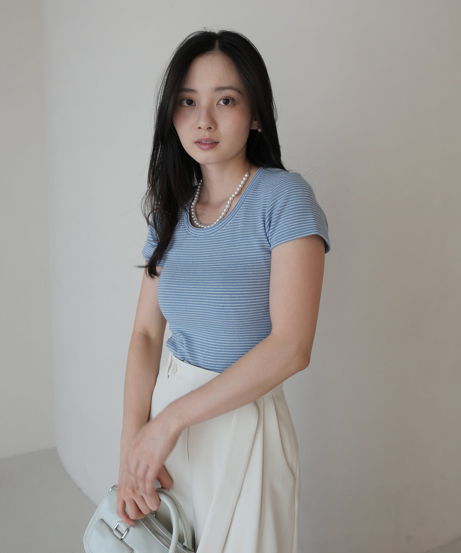 エイミーイストワール eimy istoire ボーダーリブTシャツ （PINK） PINK