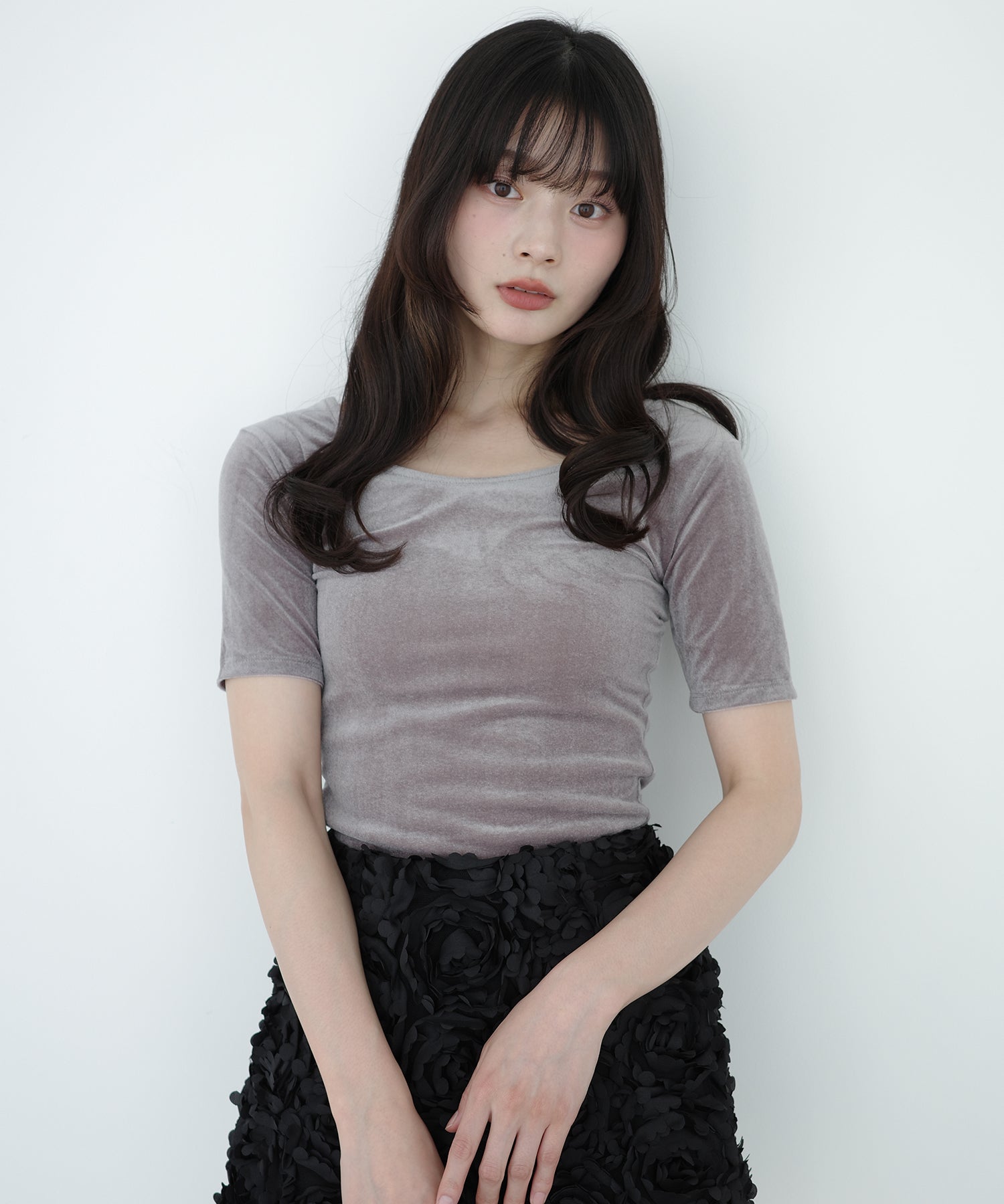エイミーイストワール EIMY ISTOIRE コンパクトベロアトップス （GREY） GREY