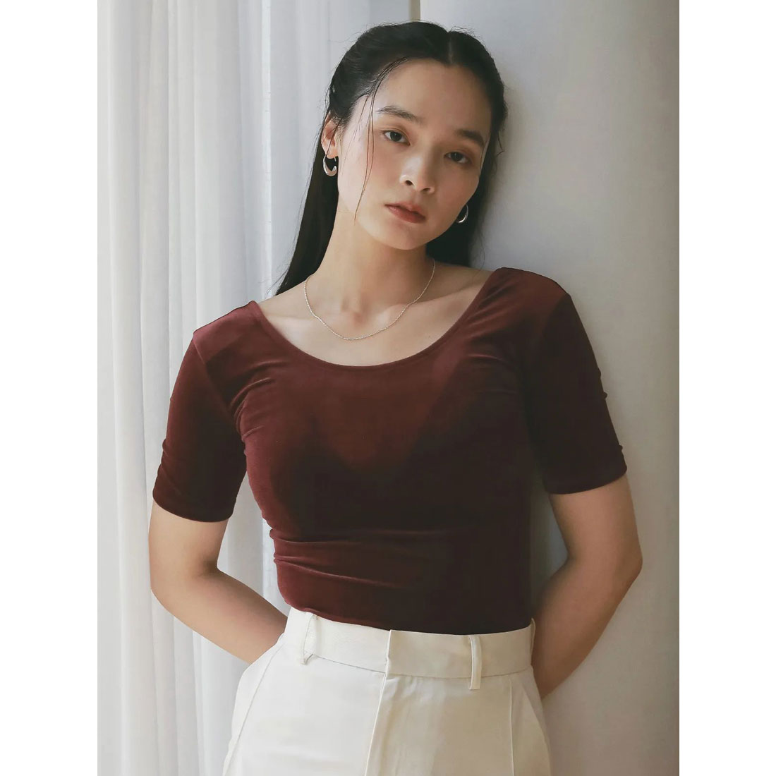 エイミーイストワール EIMY ISTOIRE コンパクトベロアトップス （GREY） GREY