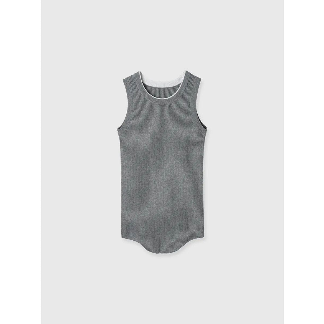 エイミーイストワール eimy istoire ダブルカラーリブニットタンク （GREY） GREY