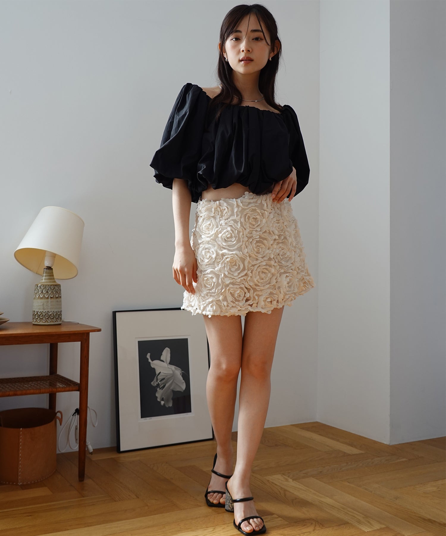 エイミーイストワール EIMY ISTOIRE タフタオフショルブラウス （BLACK） BLACK
