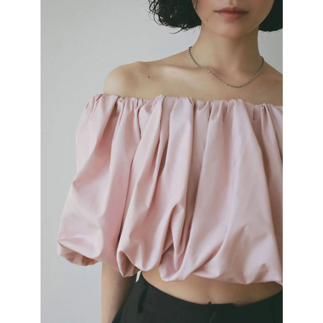エイミーイストワール EIMY ISTOIRE タフタオフショルブラウス （BLACK） BLACK