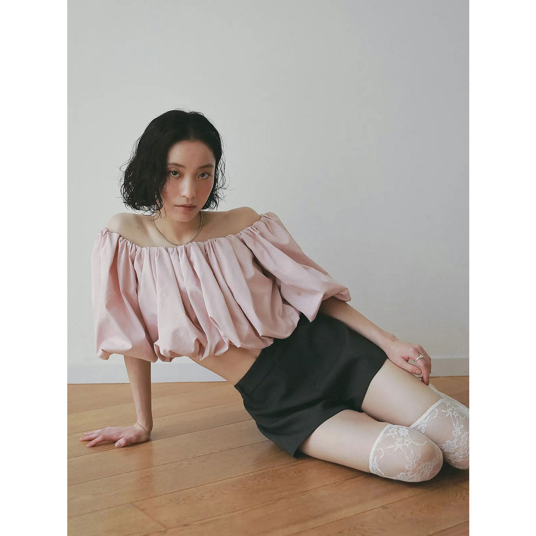 エイミーイストワール EIMY ISTOIRE タフタオフショルブラウス （BLACK） BLACK