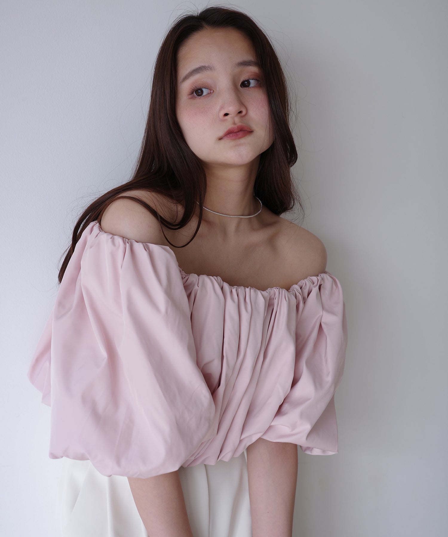 エイミーイストワール EIMY ISTOIRE タフタオフショルブラウス （BLACK） BLACK