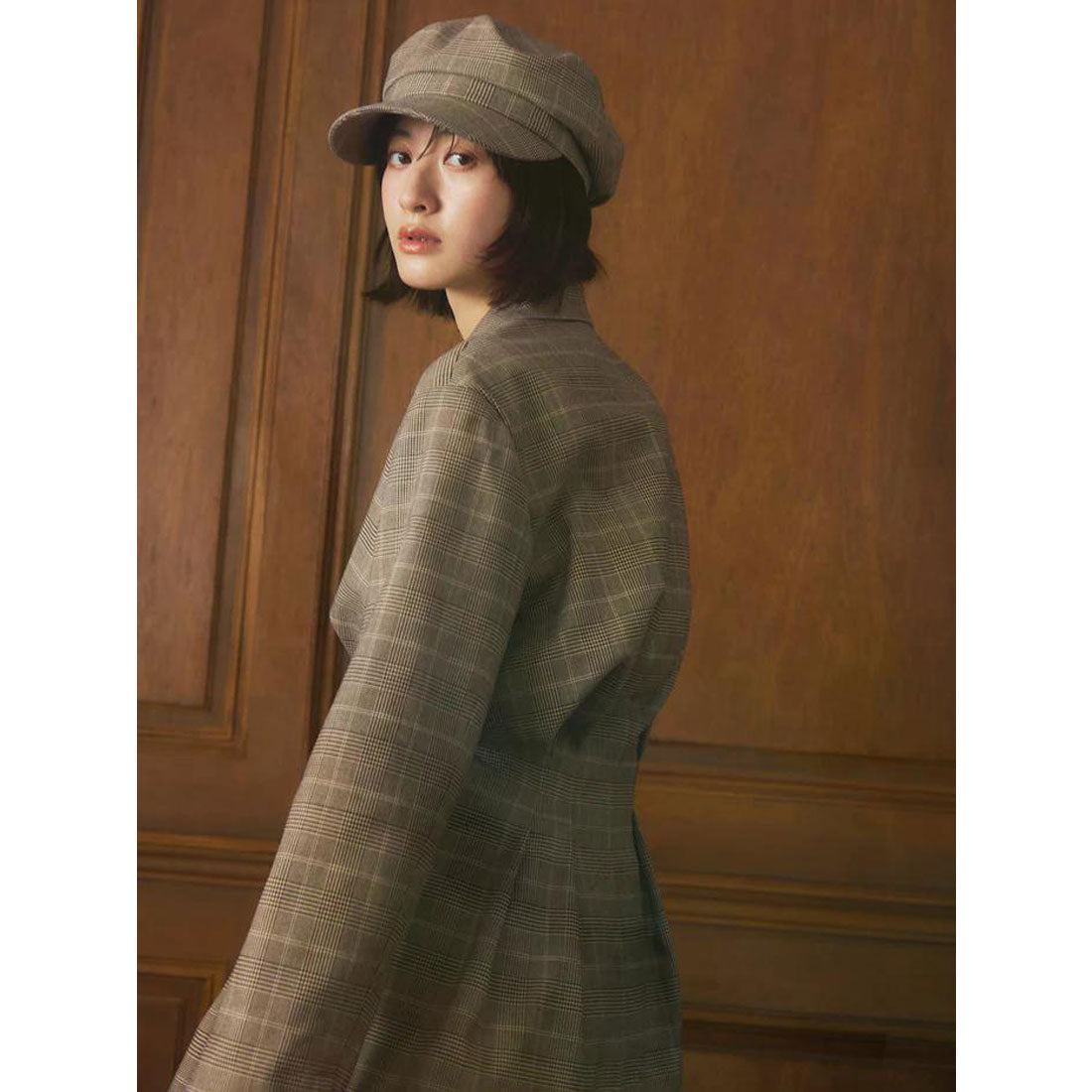 エイミーイストワール EIMY ISTOIRE ウエストタックグレンチェックジャケット （CHECK） CHECK