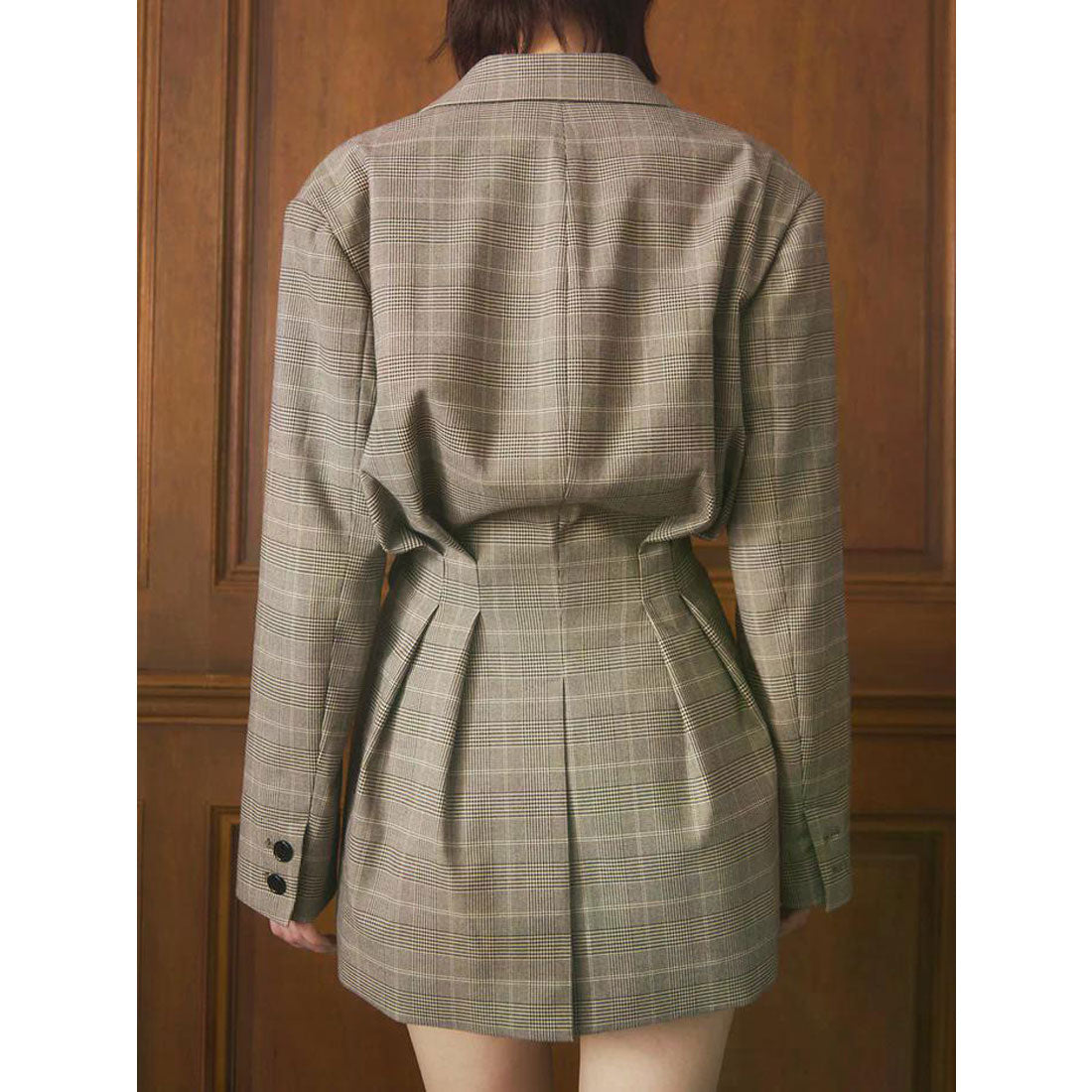 エイミーイストワール EIMY ISTOIRE ウエストタックグレンチェックジャケット （CHECK） CHECK