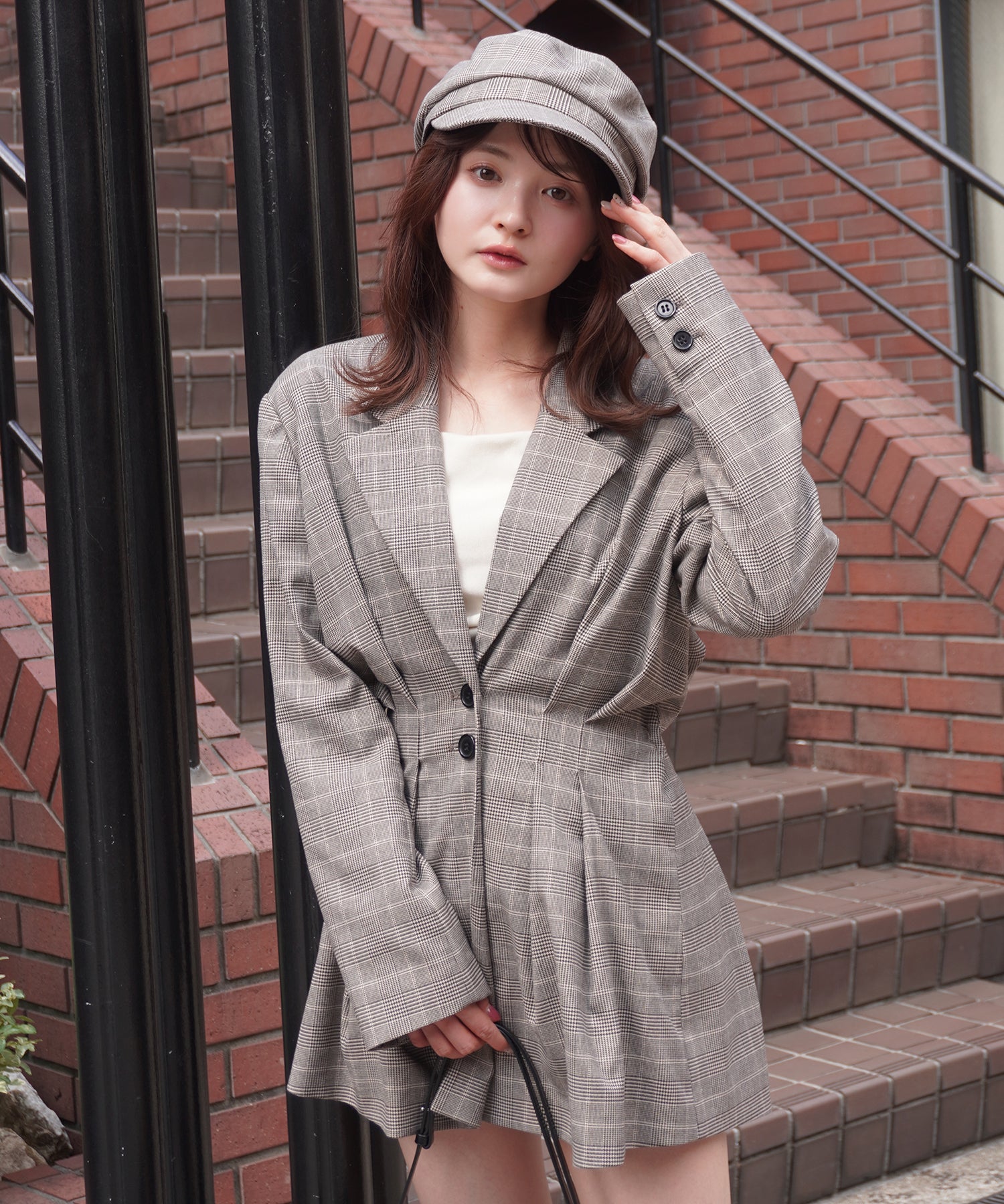 エイミーイストワール EIMY ISTOIRE グレンチェックキャスケット （CHECK） CHECK