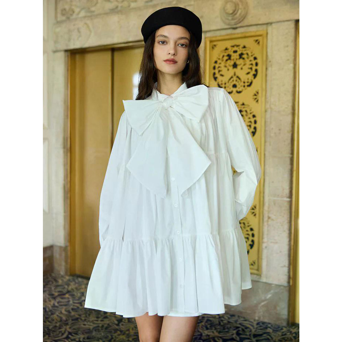 エイミーイストワール EIMY ISTOIRE ボリュームティアードミニワンピース （WHITE） WHITE