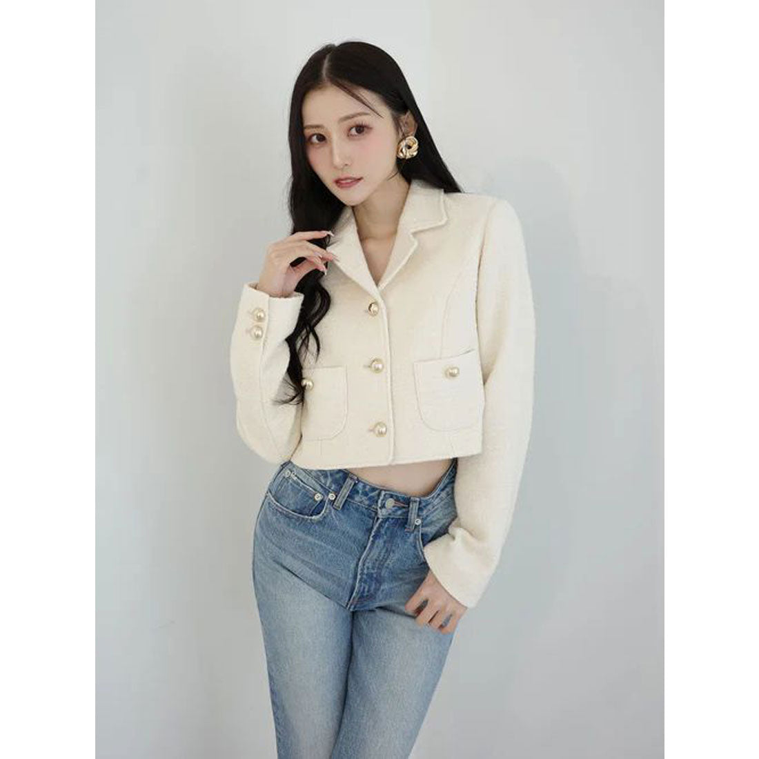 エイミーイストワール EIMY ISTOIRE クラシックツイードジャケット （OFF WHITE） OFF WHITE