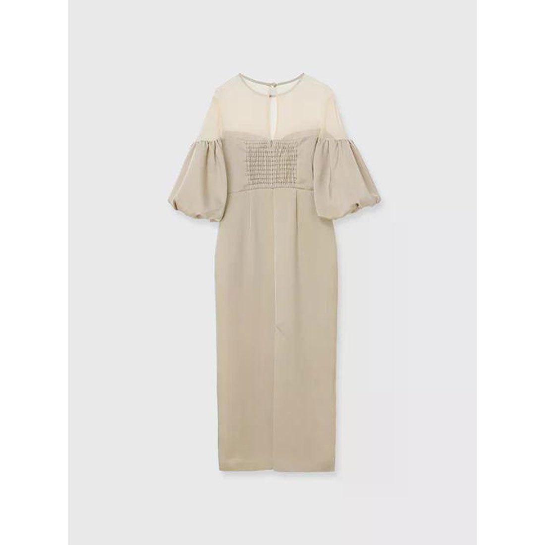 エイミーイストワール EIMY ISTOIRE バルーンスリーブチュールパネルドレス （BEIGE） BEIGE
