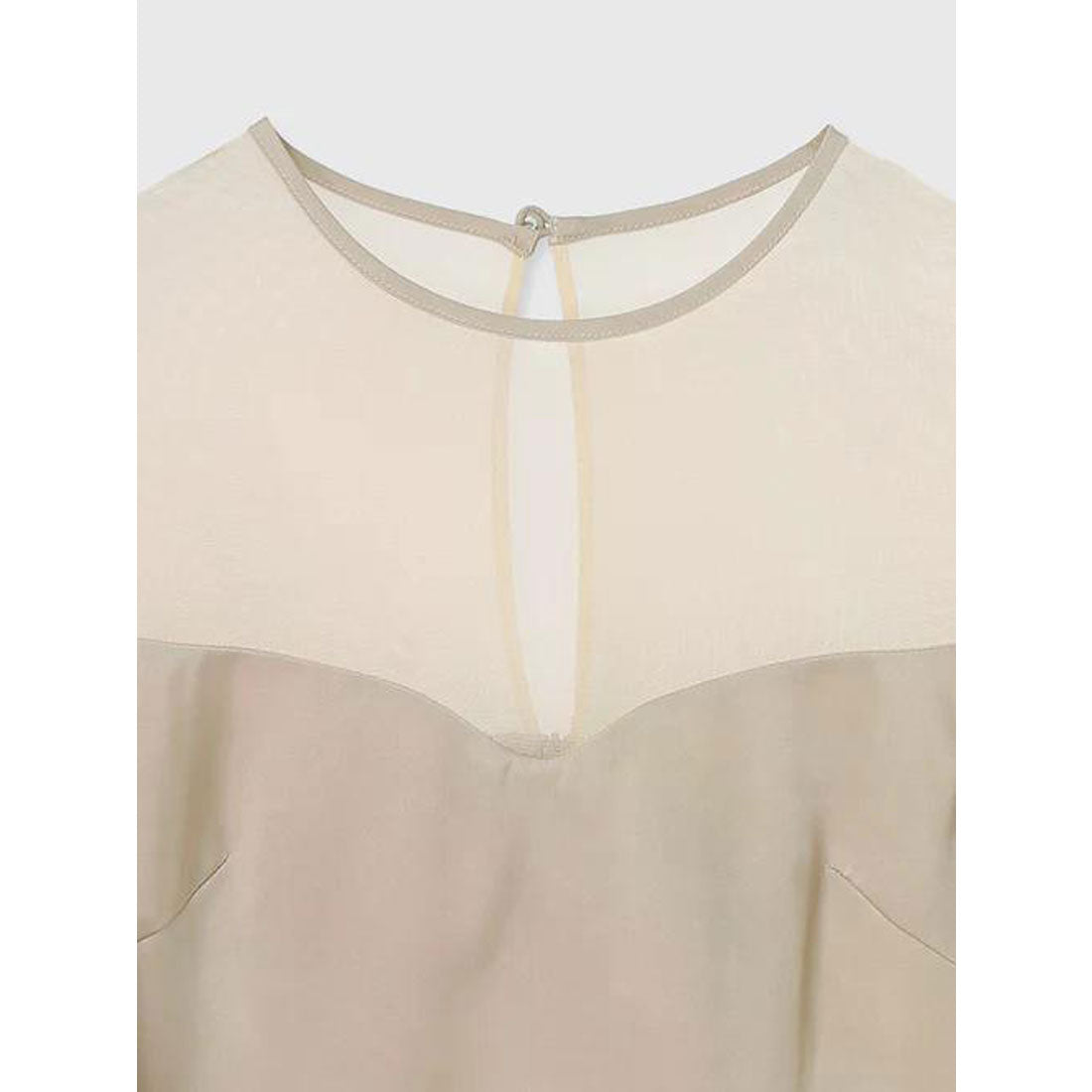 エイミーイストワール EIMY ISTOIRE バルーンスリーブチュールパネルドレス （BEIGE） BEIGE