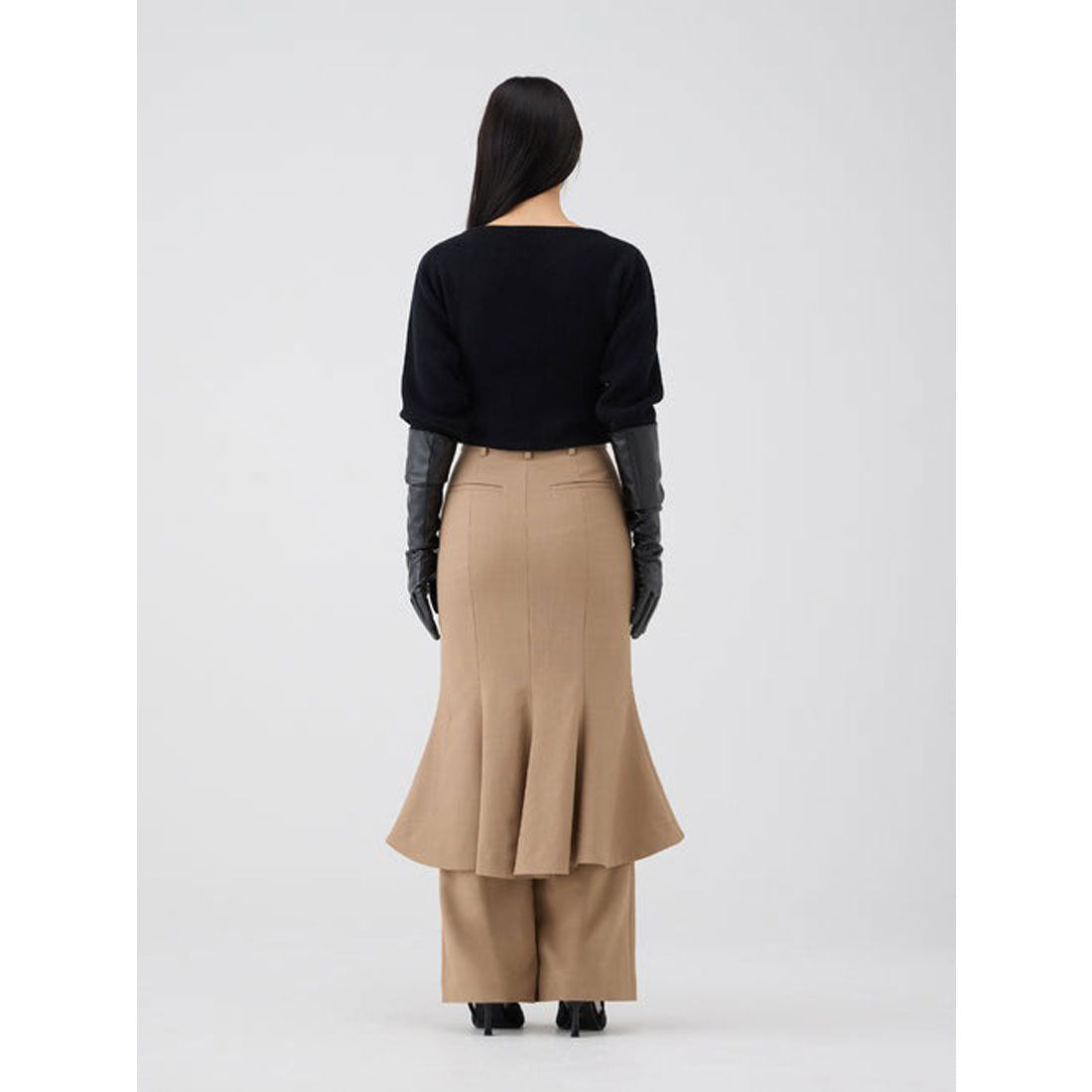 エイミーイストワール EIMY ISTOIRE フレアラップワイドパンツ （BLACK） BLACK