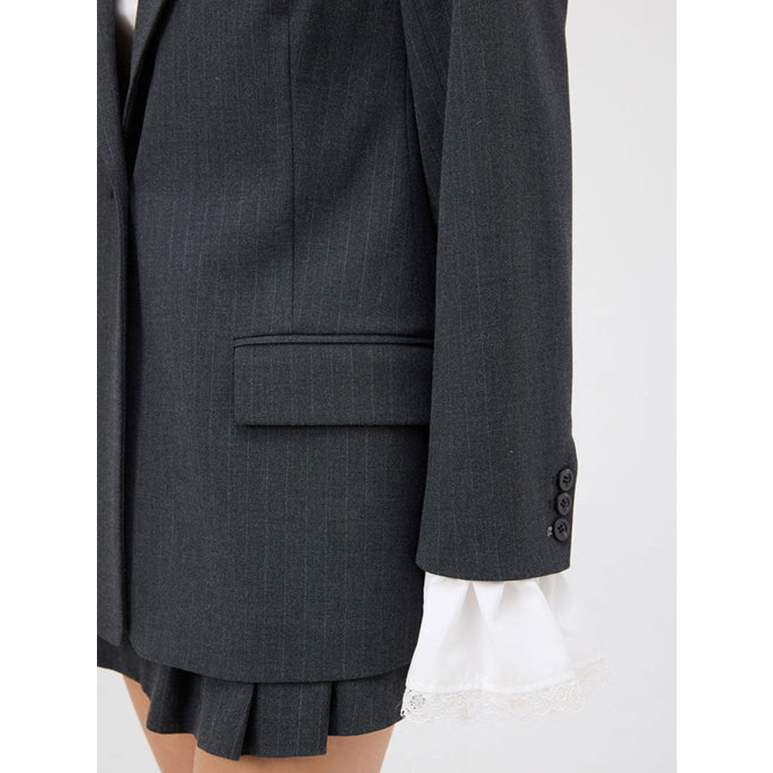 エイミーイストワール EIMY ISTOIRE レーストリムカフステーラリングジャケット （NAVY） NAVY