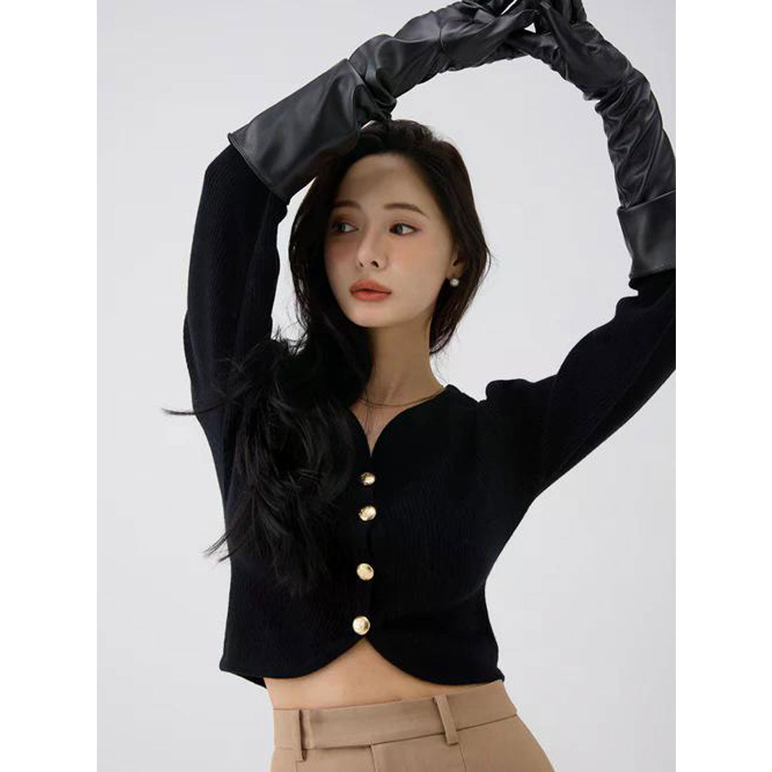 エイミーイストワール EIMY ISTOIRE Heart neck ウールカシミヤカーディガン （WHITE） WHITE