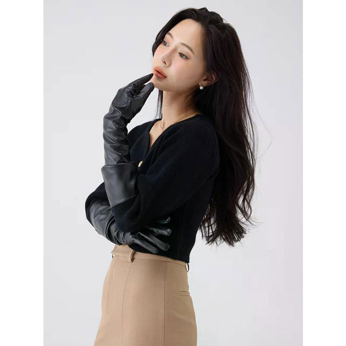 エイミーイストワール EIMY ISTOIRE Heart neck ウールカシミヤカーディガン （WHITE） WHITE