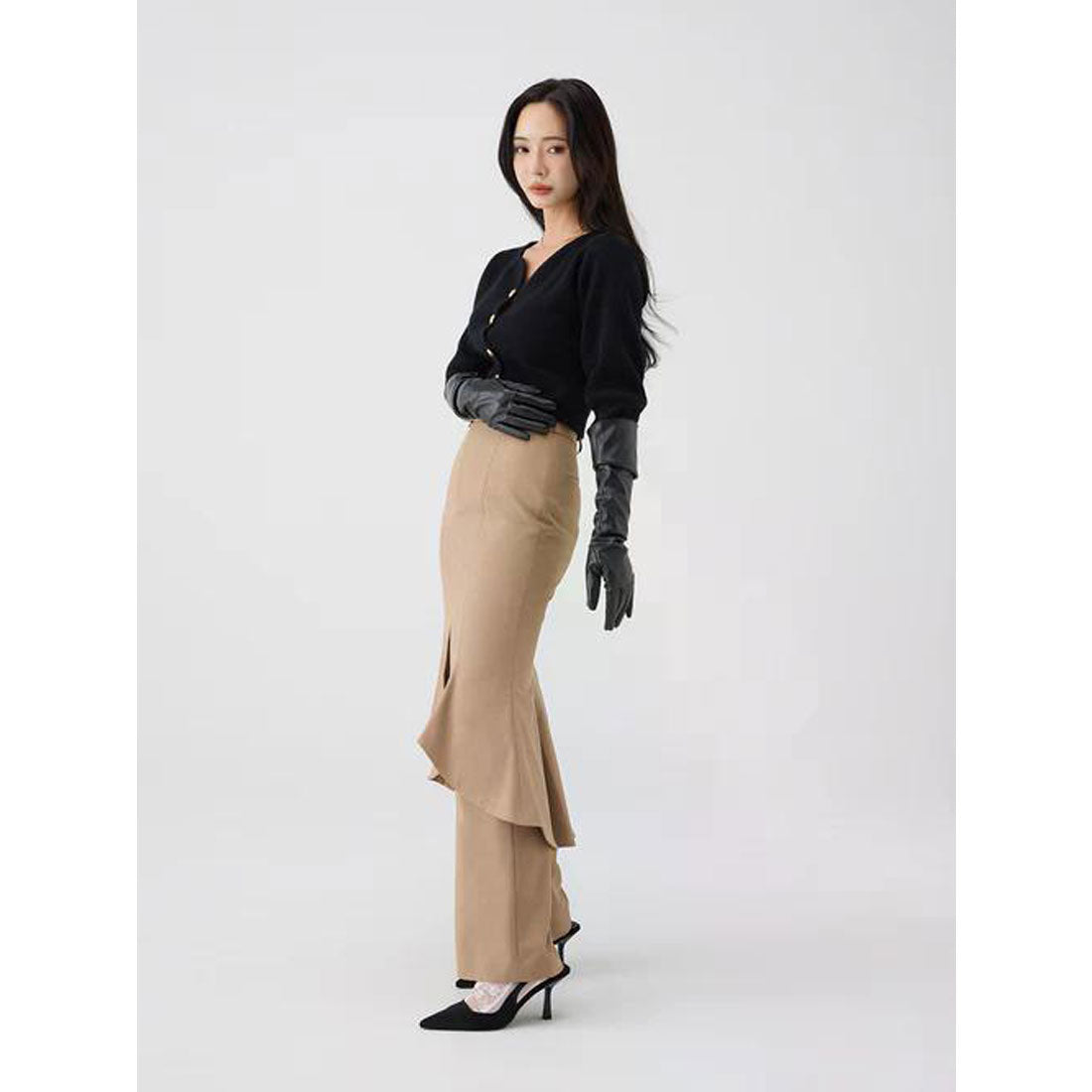 エイミーイストワール EIMY ISTOIRE Heart neck ウールカシミヤカーディガン （WHITE） WHITE