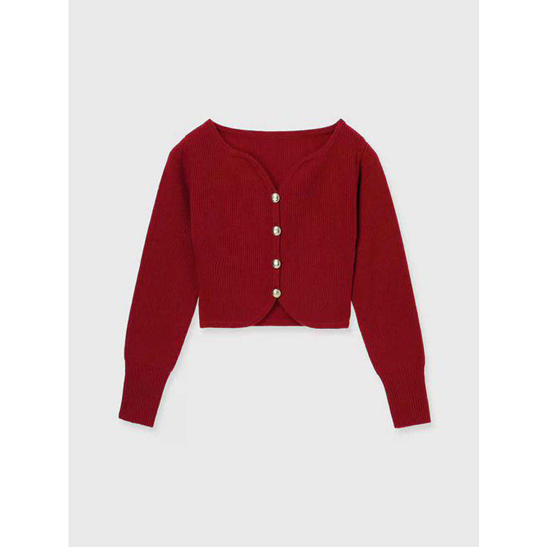 エイミーイストワール EIMY ISTOIRE Heart neck ウールカシミヤカーディガン （RED） RED