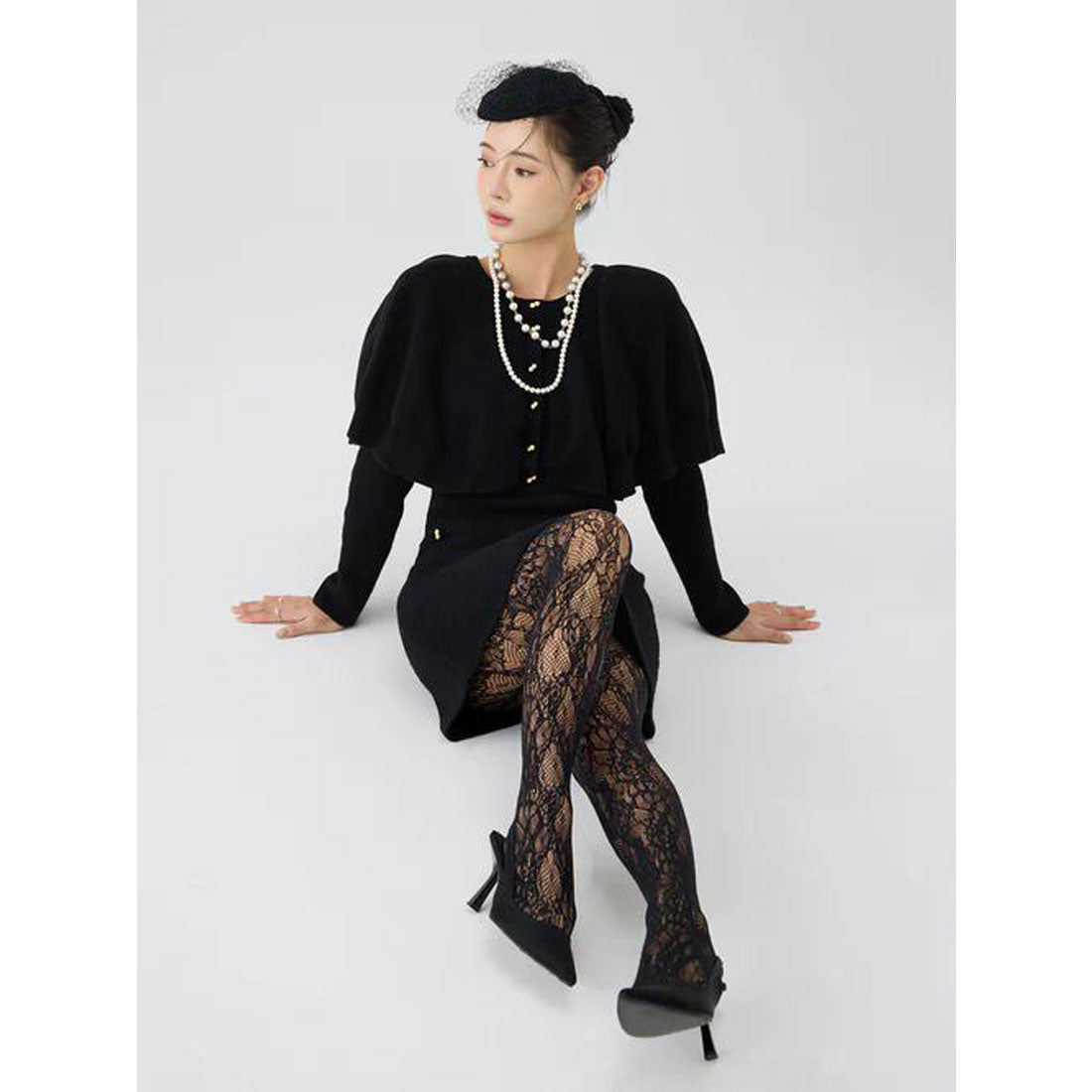 エイミーイストワール EIMY ISTOIRE ケープデザインニットワンピース （GREY） GREY