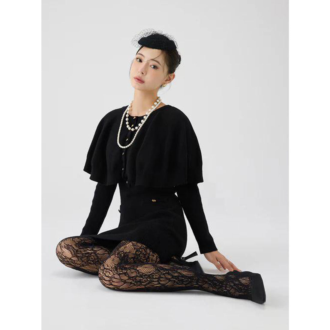 エイミーイストワール EIMY ISTOIRE ケープデザインニットワンピース （GREY） GREY