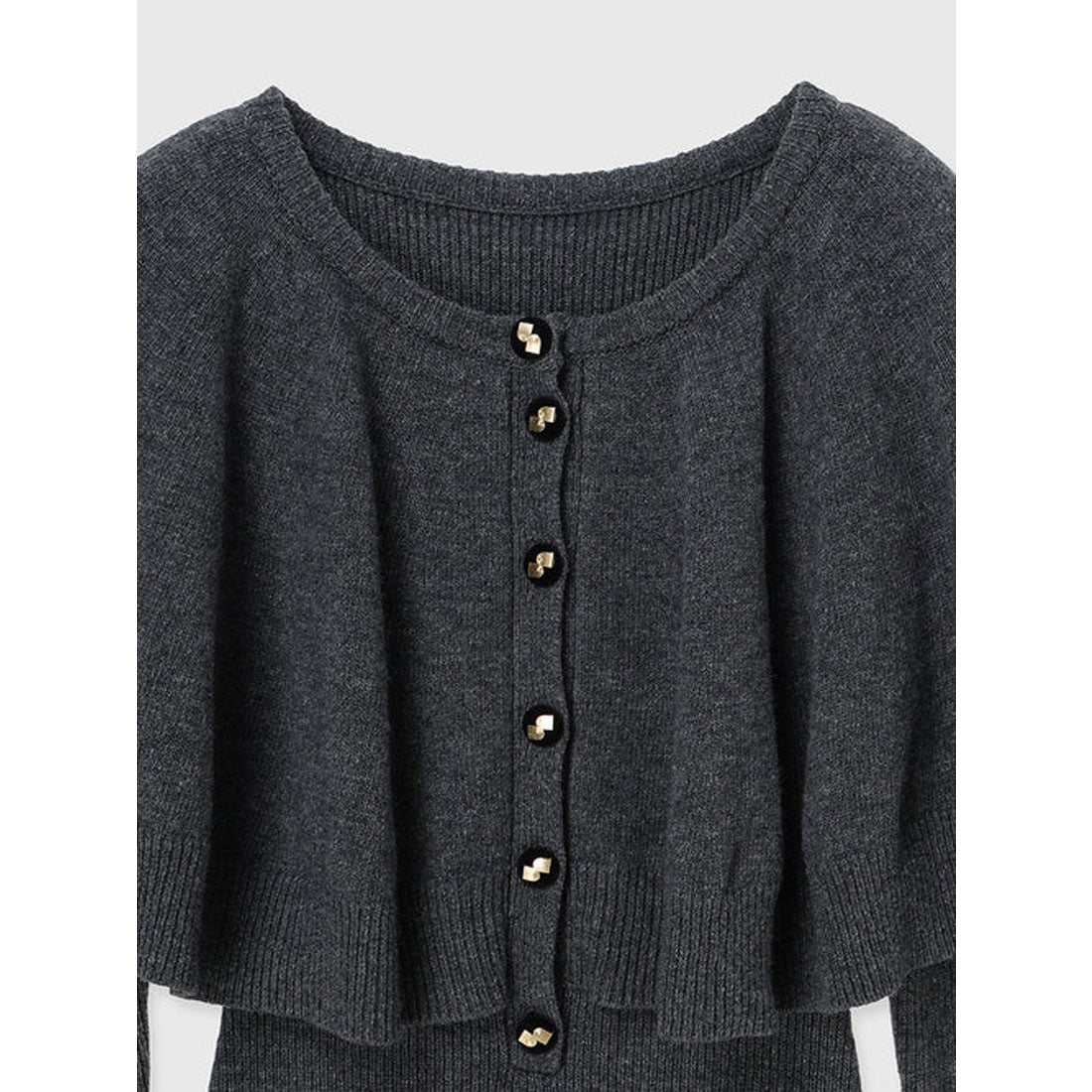 エイミーイストワール EIMY ISTOIRE ケープデザインニットワンピース （GREY） GREY