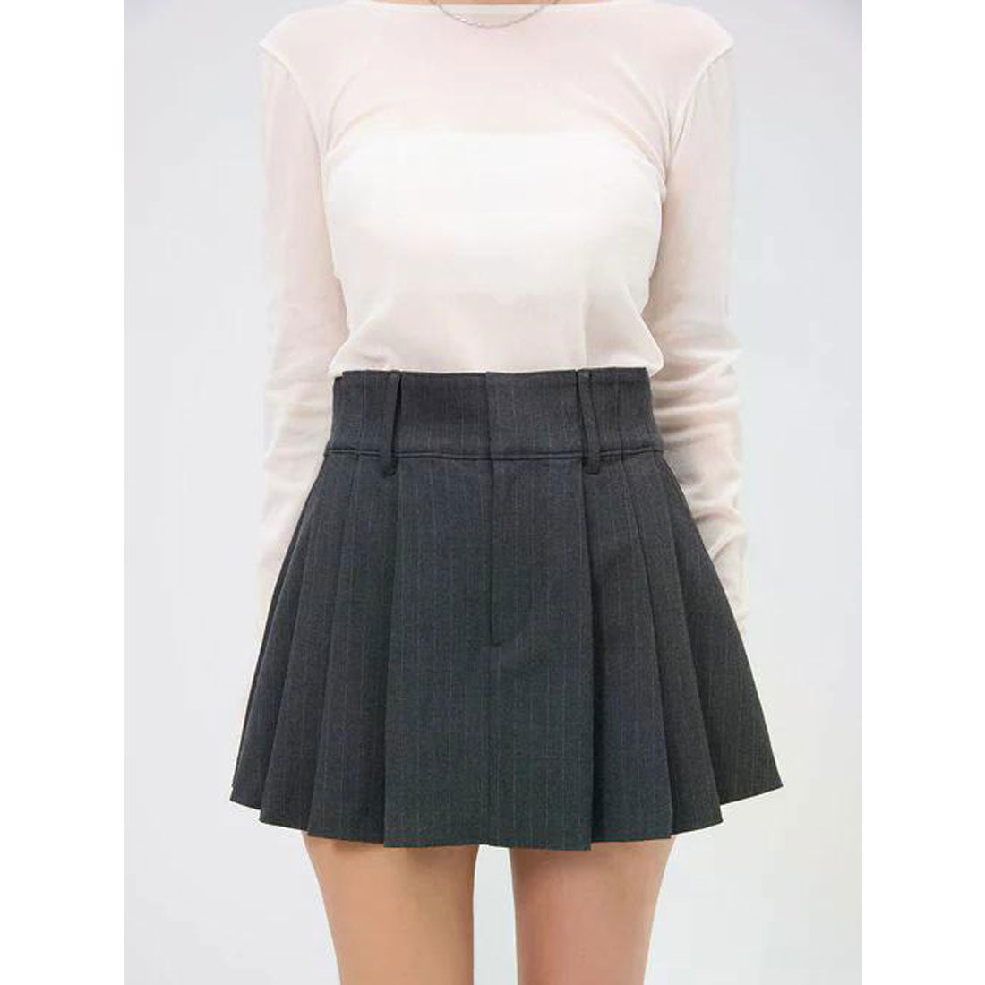 エイミーイストワール EIMY ISTOIRE ボックスプリーツミニスカート （NAVY） NAVY