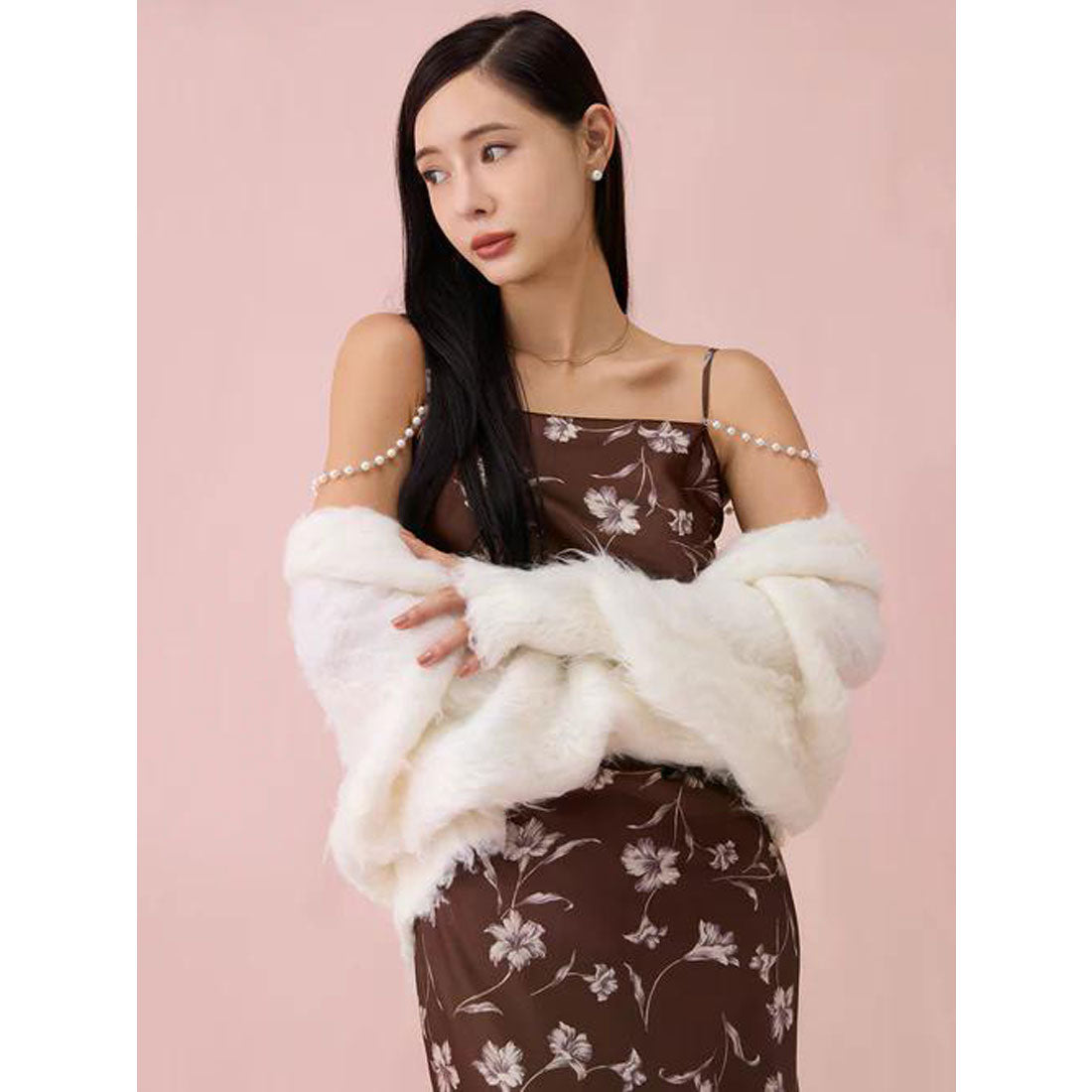 エイミーイストワール EIMY ISTOIRE カールシャギーニットカーディガン （PINK） PINK