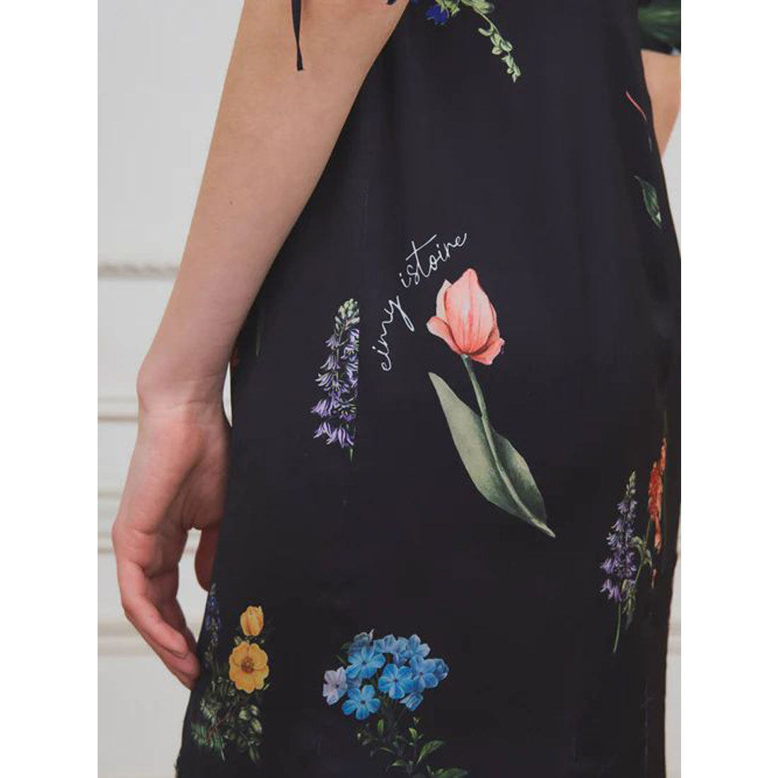 エイミーイストワール EIMY ISTOIRE レーストリムフラワーサテンワンピース （IVORY） IVORY